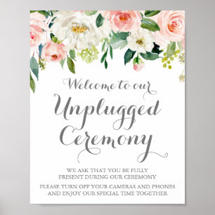 Ceremonisk signatur för rosa och vitblomma utan pl poster