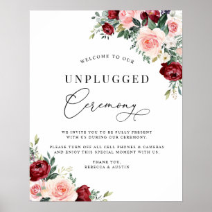 Ceremonisk signatur för Watercolor Blommigt Bröllo Poster