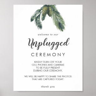 Ceremonisk signatur för Winter Greenery Bröllop Poster