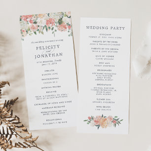 Ceremonisprogrammet Bröllop i Midsommar Blommigt Program