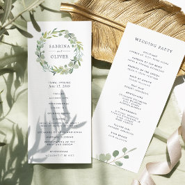 Ceremonisprogrammet Eucalyptus Wandan Bröllop Program