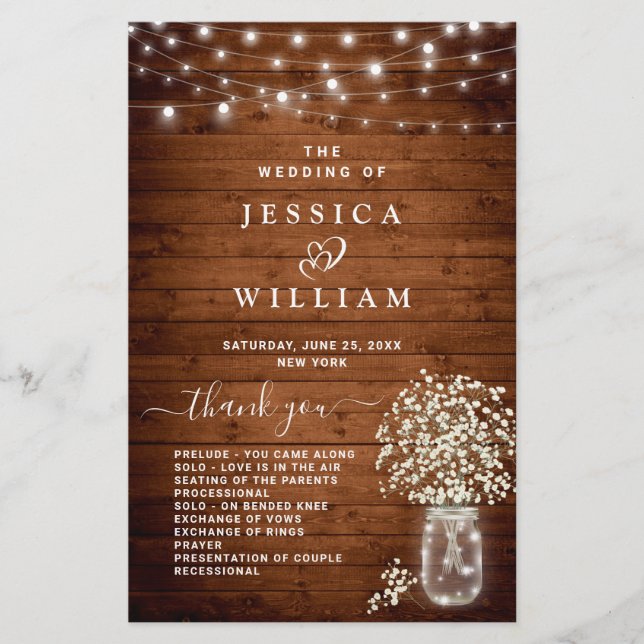 Ceremonisprogrammet för andningsmynning i Burk Brö (Framsida)