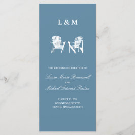 Ceremonisprogrammet Ocean Blue Adirondack Chairs Program