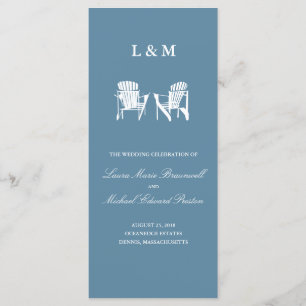 Ceremonisprogrammet Ocean Blue Adirondack Chairs Program