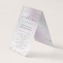 Ceremonisprogrammet Ombre Light Lila Silver Bröllo Kort