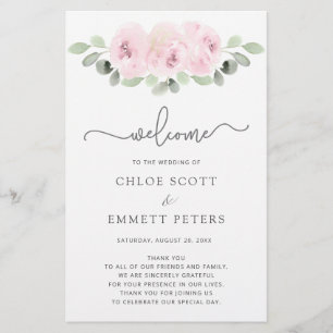 Ceremonisprogrammet Rosa ros Botanical Bröllop