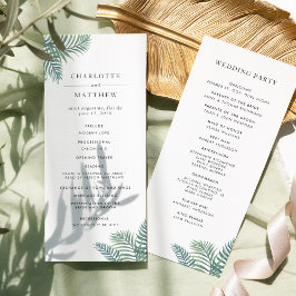 Ceremonisprogrammet Tropical Foliage Bröllop Program