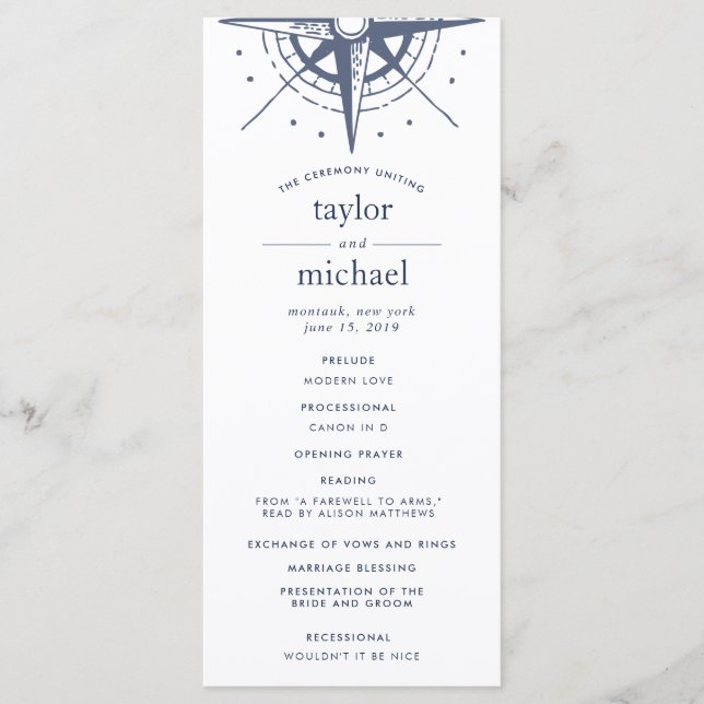 Ceremonisprogrammet True North Bröllop Program (Framsida)