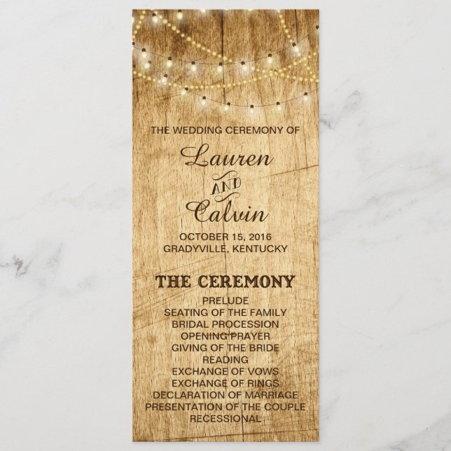 Ceremonistiskt program för landsbyggsbröllop med l (Framsida)