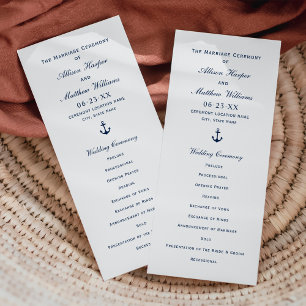 Ceremony Bröllop i Nautical Navy Blue Anchor Program