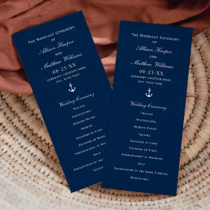 Ceremony Bröllop i Nautical Navy Blue Anchor Program