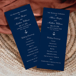Ceremony Bröllop i Nautical Navy Blue Anchor Program