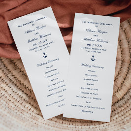 Ceremony Bröllop i Nautical Navy Blue Anchor Program