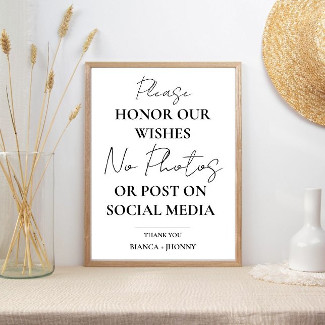 Ceremony Bröllop NO Photo & Social Media, ej anslu Poster (Skapare uppladdad)