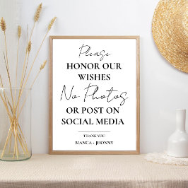 Ceremony Bröllop NO Photo & Social Media, ej anslu Poster