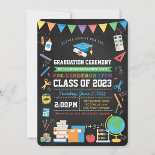 Ceremony Chalkboard före Kindergarten Studenten Inbjudningar
