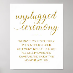 Ceremony Elegant Guld Skript Bröllop Poster