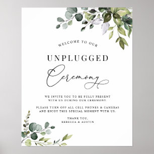 Ceremony Eucalyptus Greenery Bröllop utan nätanslu Poster