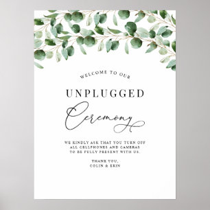 Ceremony Eucalyptus Greenery Bröllop utan nätanslu Poster