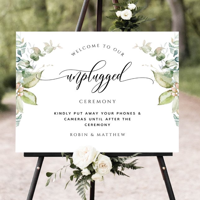 Ceremony Eucalyptus Greenery-signatur som inte är  Poster (Skapare uppladdad)