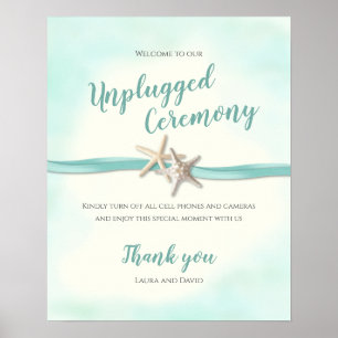 Ceremony Starfish och Aqua Ribbon, ej ansluten Poster