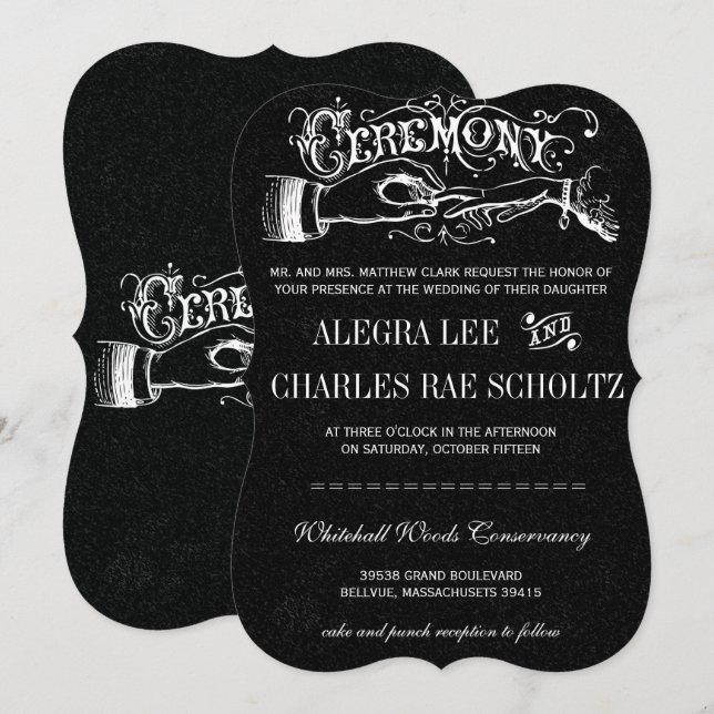 Ceremony Typography Chalkboard-inbjudningar Inbjudningar (Fram/baksida)