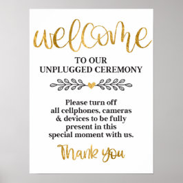 Ceremony White Guld Calligraphy Bröllop Poster