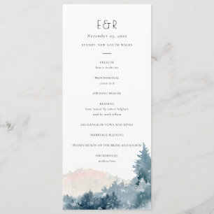  CEREMONYPROGRAM FÖR DUSKY BLUE MOUNTAIN BRÖLLOP MENY