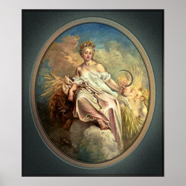 Ceres (sommaren) av Antoine Watteau Poster (Framsidan)