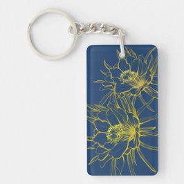 CereusAloha blått och gult Aloha Keychain