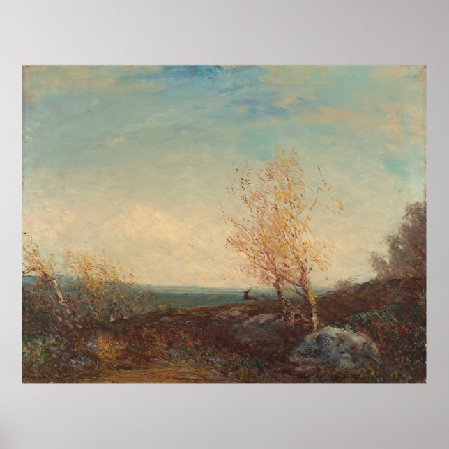 Cerf Dans La Forêt De Fontainebleau Félix Ziem Poster (Framsidan)