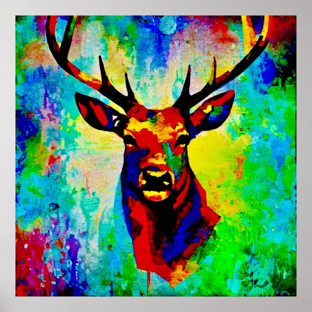  cerf majestueux  poster (Framsidan)
