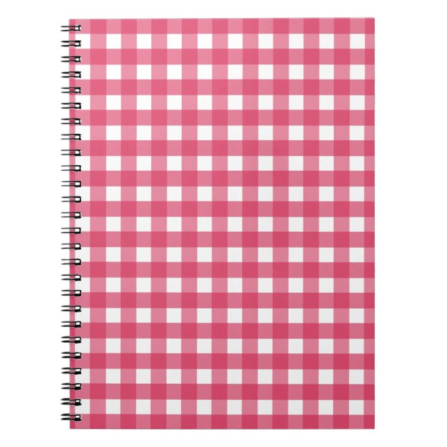 Cerise gingham anteckningsbok (Framsidan)