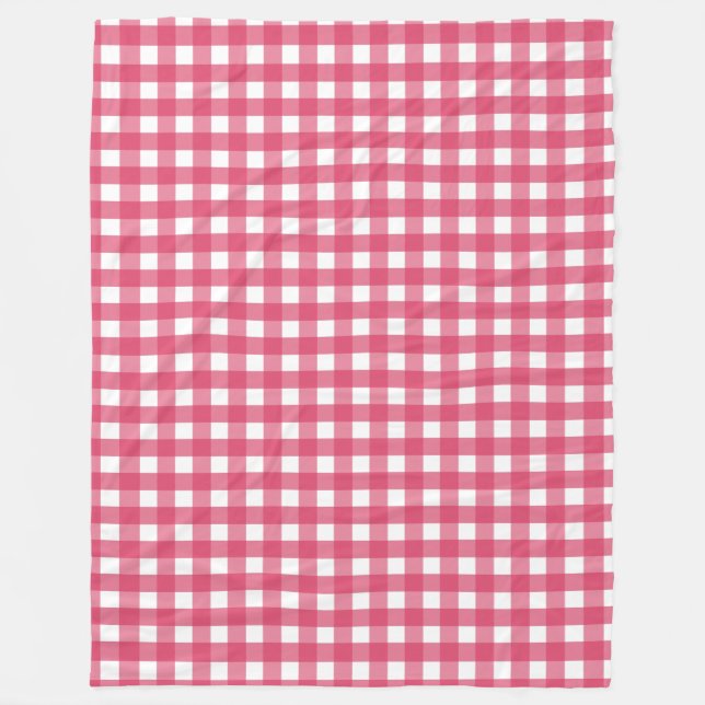 Cerise gingham fleecefilt (Framsidan)