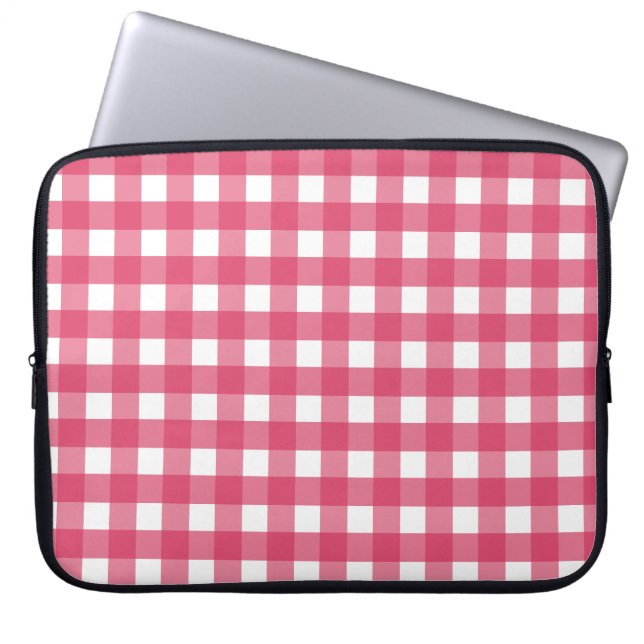 Cerise gingham laptop fodral (Framsidan)