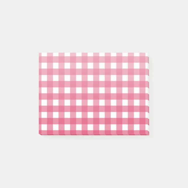 Cerise gingham post-it block (Framsida)