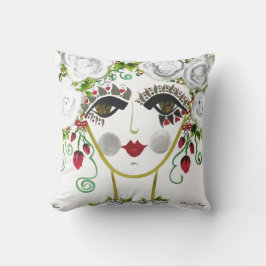 Cerise - Gypsy Garden Girl Cotton Pillow Kudde