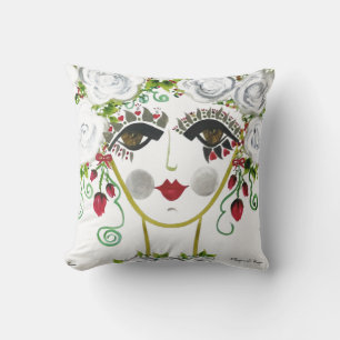 Cerise - Gypsy Garden Girl Cotton Pillow Kudde