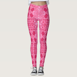 Cerise Lacy Mönster Leggings