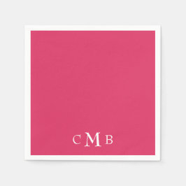 Cerise Monogram Bröllop Cocktail Pappersservett