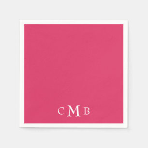 Cerise Monogram Bröllop Cocktail Pappersservett