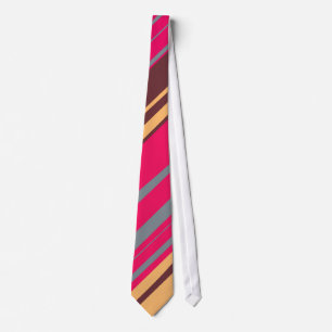 Cerise och Lever Modern Ränder Slips