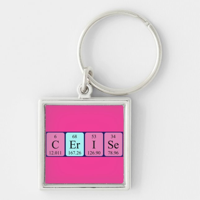 Cerise Periodisk bord namn nyckelring (Framsidan)