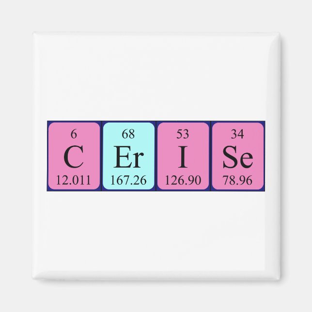 Cerise Perioise bord namn magnet (Framsidan)