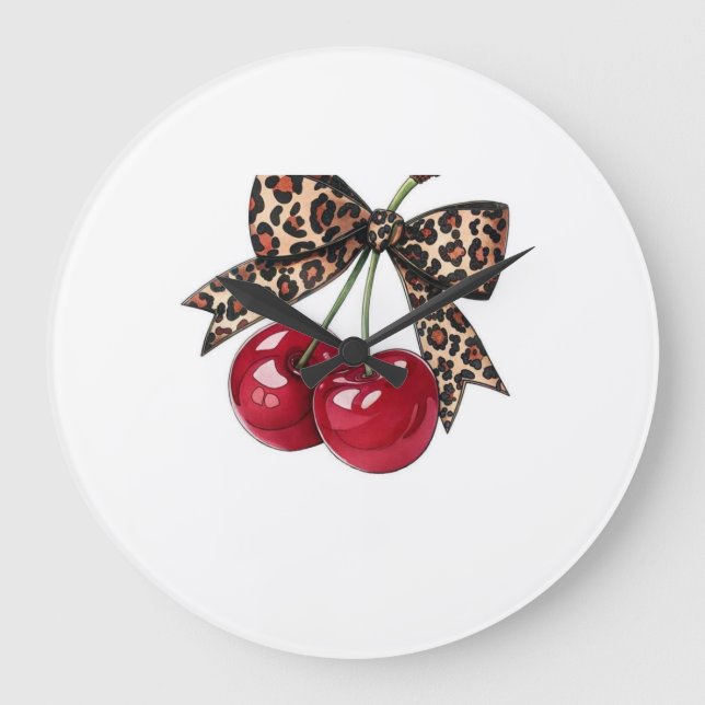 Cerises Rouges avec Nœud Léopard – Illustration Co Stor Klocka (Framsida)