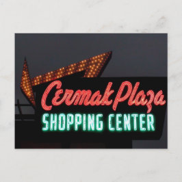 Cermak Plaza, Neon skriver in Berwyn Il. Vykort