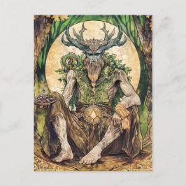 Cernunnos Celtic Horned God Nature Vykort