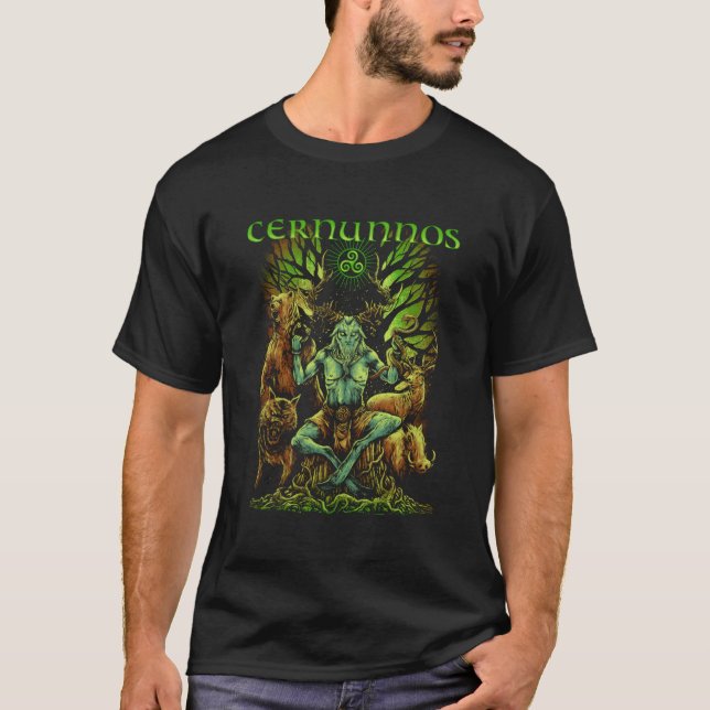 Cernunnos Celtic Mythology Pagan Irish Gud T Shirt (Framsida)