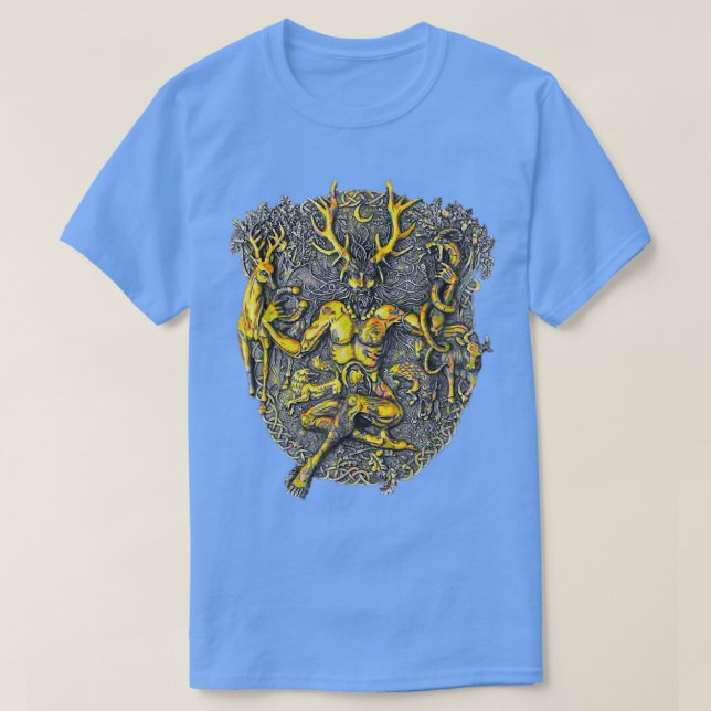 Cernunnos Hjort Horned Celtic God T Shirt (Design framsida)