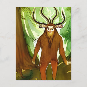 Cernunnos Vattenfärg Postkort Vykort